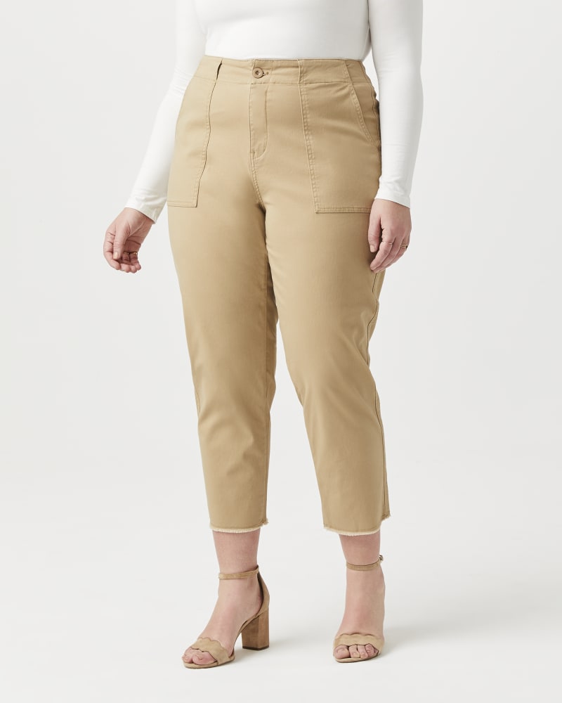 Front of plus size Cynthia Cropped Utility Pant by Molly&Isadora | Dia&Co | dia_product_style_image_id:152166
